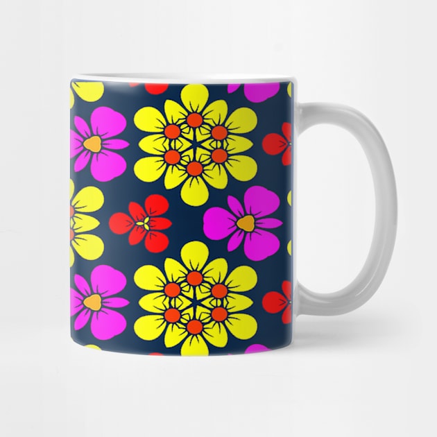 Yellow and Pink Flower Pattern by PatternFlower